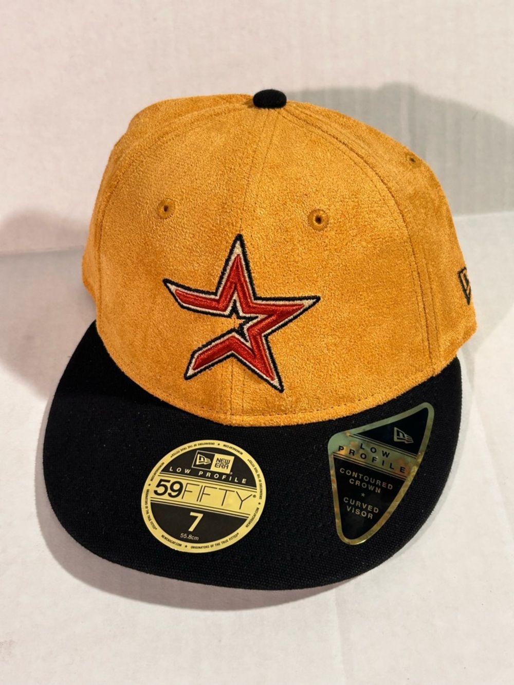 New Era 59FIFTY Houston Astros Tan Texture Fitted Hat sz 7 Low Profile MLB